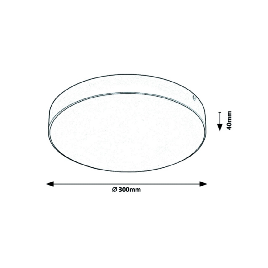 Rabalux - Plafonieră LED pentru baie 24W/230V 2800K/4000K/6000K IP44 negru Ø 30 cm