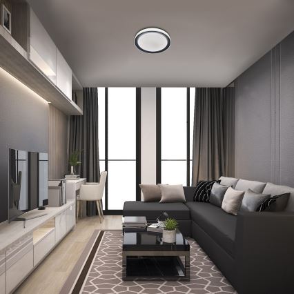 Rabalux - Plafonieră LED RGB dimabilă, 40W, 230V, 2700–6500K, Wi‑Fi Tuya, Ø 51 cm cu telecomandă inclusă