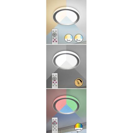 Rabalux - Plafonieră LED RGB dimabilă, 40W, 230V, 2700–6500K, Wi‑Fi Tuya, Ø 51 cm cu telecomandă inclusă