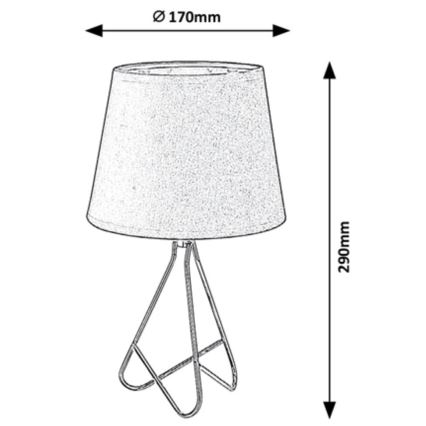 Rabalux - Lampă de birou 1xE14/40W/230V gri/crom lucios