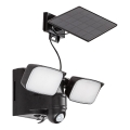 Rabalux - Lampă solară flexibilă de perete cu LED, senzor și panou extern 2xLED/5W/3,7V IP54 negru 600 mAh