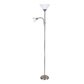 Rabalux - Lampadar ACTION 1xE27/100W/230V + 1xE14/25W crom mat/alb