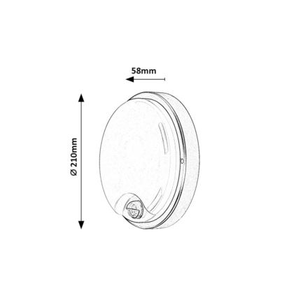 Rabalux - Aplică LED de exterior cu senzor LED/18W/230V IP65 neagră