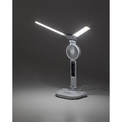 Rabalux - Lampă de birou LED reglabilă, cu ventilator și afișaj LED, 7W/5V, 3000/4000/6500K