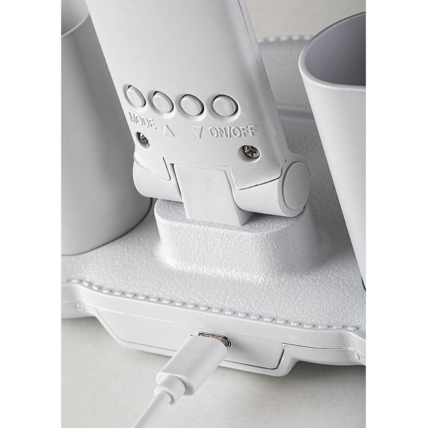 Rabalux - Lampă de birou LED reglabilă, cu ventilator și afișaj LED, 7W/5V, 3000/4000/6500K