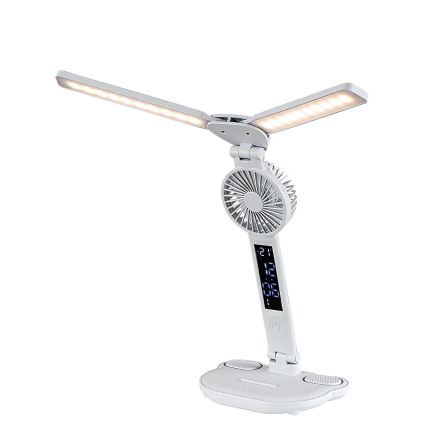 Rabalux - Lampă de birou LED reglabilă, cu ventilator și afișaj LED, 7W/5V, 3000/4000/6500K
