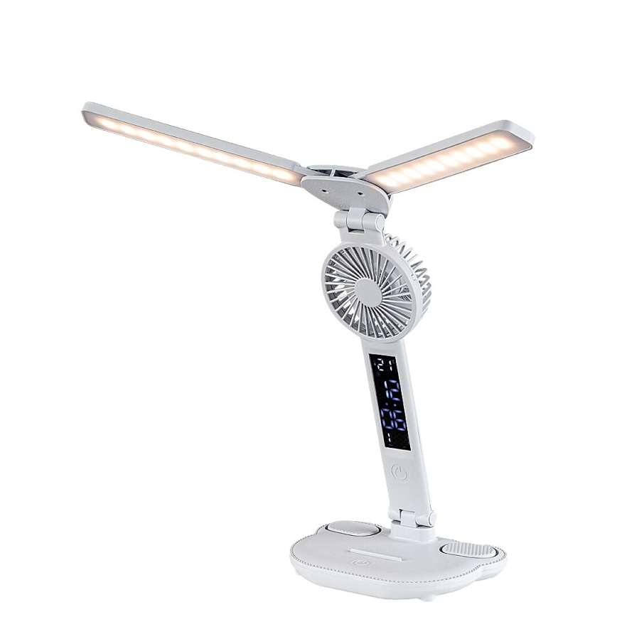 Rabalux - Lampă de birou LED reglabilă, cu ventilator și afișaj LED, 7W/5V, 3000/4000/6500K