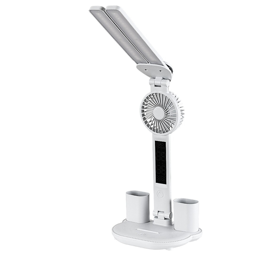 Rabalux - Lampă de birou LED reglabilă, cu ventilator și afișaj LED, 7W/5V, 3000/4000/6500K