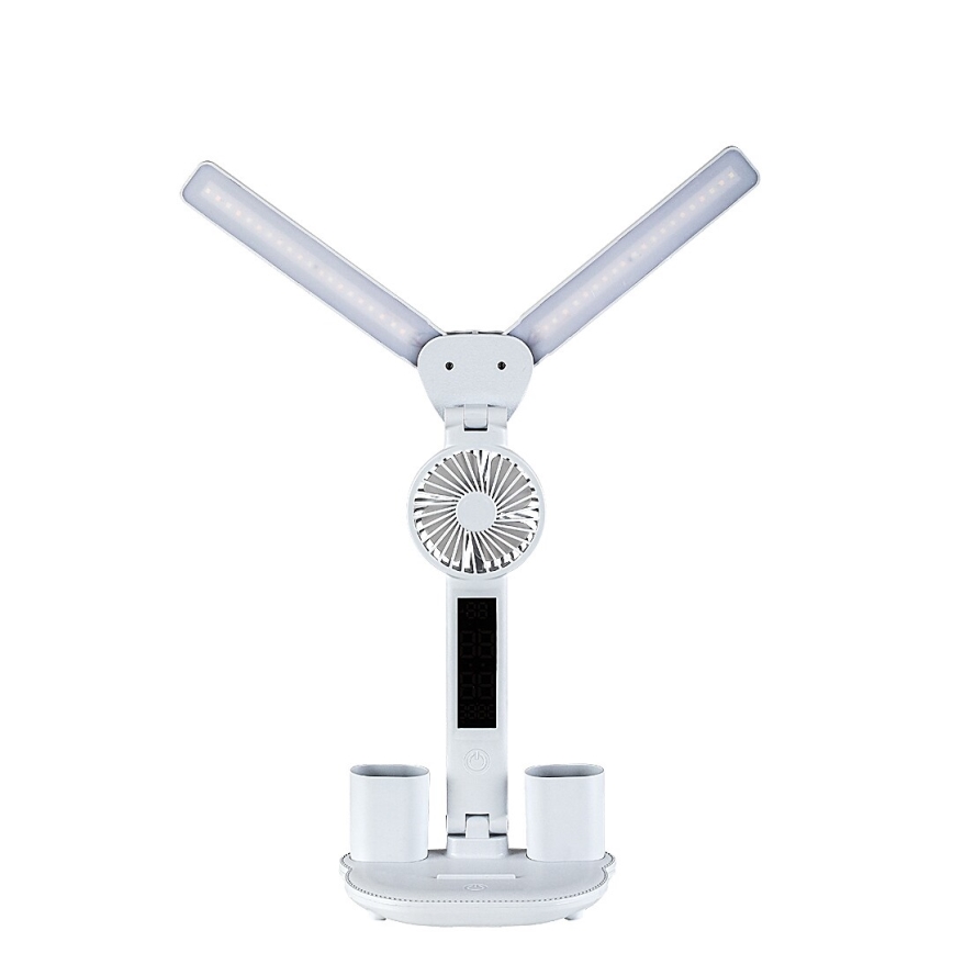 Rabalux - Lampă de birou LED reglabilă, cu ventilator și afișaj LED, 7W/5V, 3000/4000/6500K