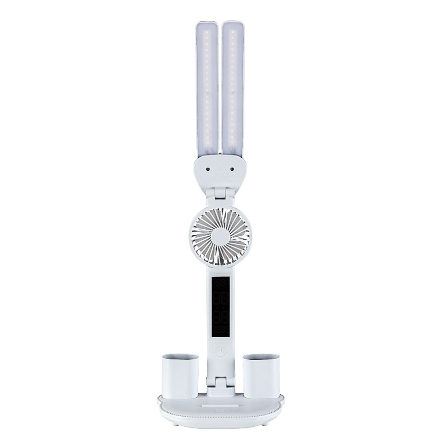 Rabalux - Lampă de birou LED reglabilă, cu ventilator și afișaj LED, 7W/5V, 3000/4000/6500K