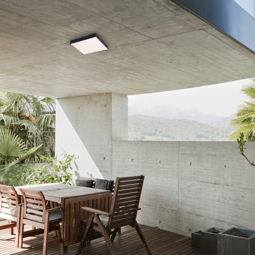 Rabalux - Plafonieră LED LED/24W/230V 2800-6000K IP44 neagră 30x30 cm