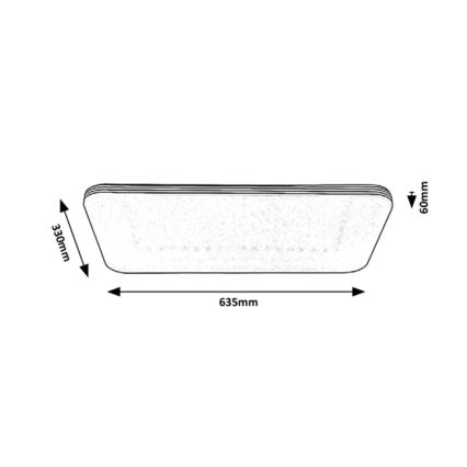 Rabalux - Plafonieră LED, 36W, 230V, 33x63,5 cm