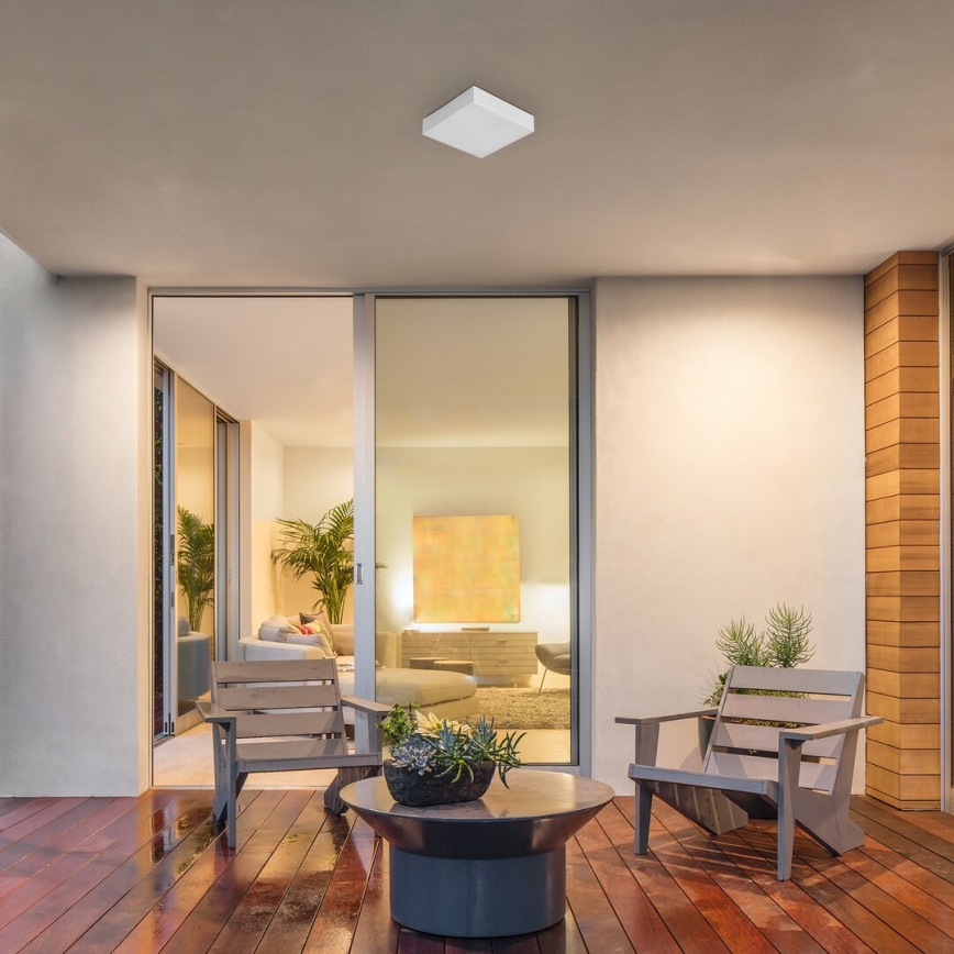 Rabalux - Plafonieră LED pentru baie, 18W, 230V, 2800–6000K, IP44, alb, 17,5 x 17,5 cm