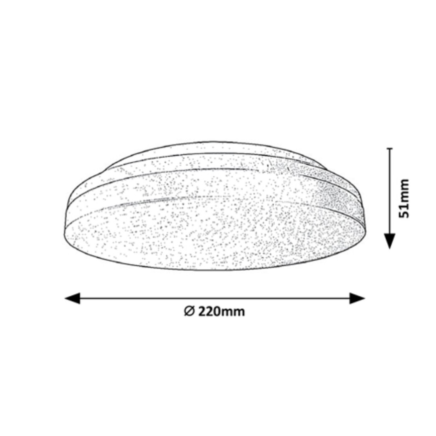Rabalux - Plafonieră LED pentru baie, 18 W, 230 V, IP54, 3000K/4000K/6000K, diam. 22 cm