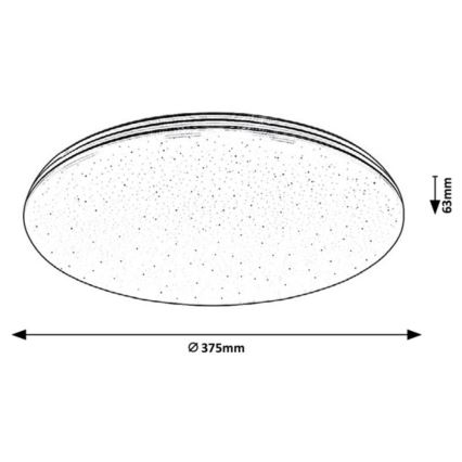 Rabalux - Plafonieră LED pentru baie, 30 W, 230 V, IP44, Ø 37,5 cm