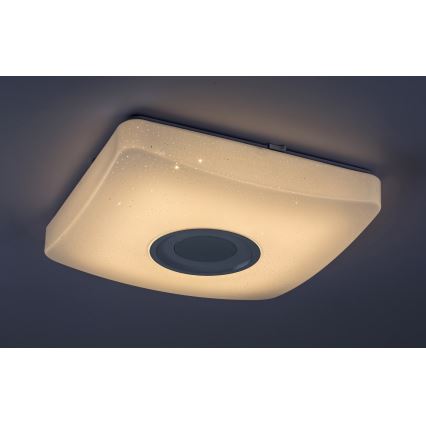 Rabalux - Plafonieră LED RGB dimabilă cu difuzor, LED/18W/230V 3000-6000K Bluetooth + telecomandă 36,5x36,5 cm
