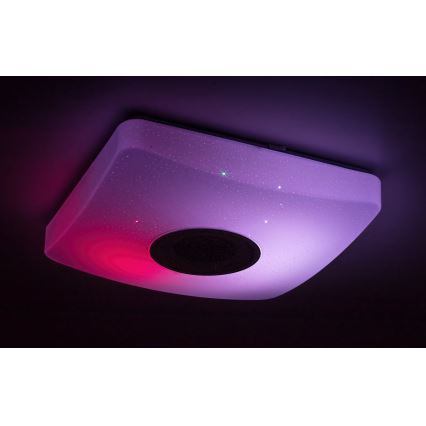 Rabalux - Plafonieră LED RGB dimabilă cu difuzor, LED/18W/230V 3000-6000K Bluetooth + telecomandă 36,5x36,5 cm