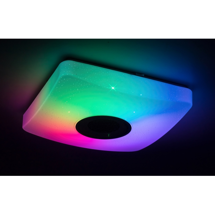 Rabalux - Plafonieră LED RGB dimabilă cu difuzor, LED/18W/230V 3000-6000K Bluetooth + telecomandă 36,5x36,5 cm