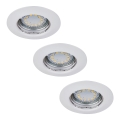Rabalux - Set de 3 spoturi LED încastrate, 1x GU10/3W/230V, IP40