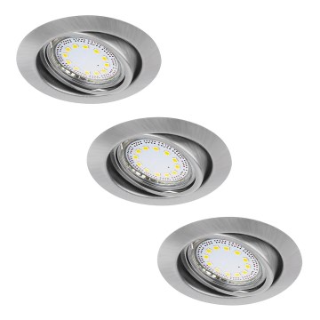 Rabalux - Set de 3 spoturi LED încastrate, 1x GU10/3W/230V, IP40