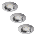 Rabalux - Set de 3 spoturi LED încastrate pentru baie, 1x GU10/3W/230V, IP44