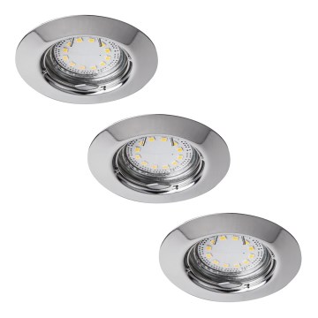 Rabalux - Set de 3 spoturi LED încastrate pentru baie, 1x GU10/3W/230V, IP44