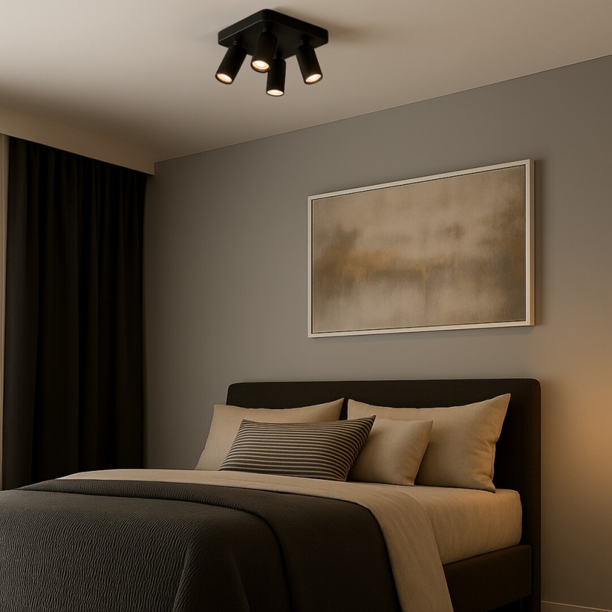 Rabalux - Spot aplicat, 4x GU10/7W/230V, negru