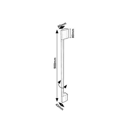 Rabalux - Aplica LED de exterior, 8W, 230V, IP54, 90 cm, negru