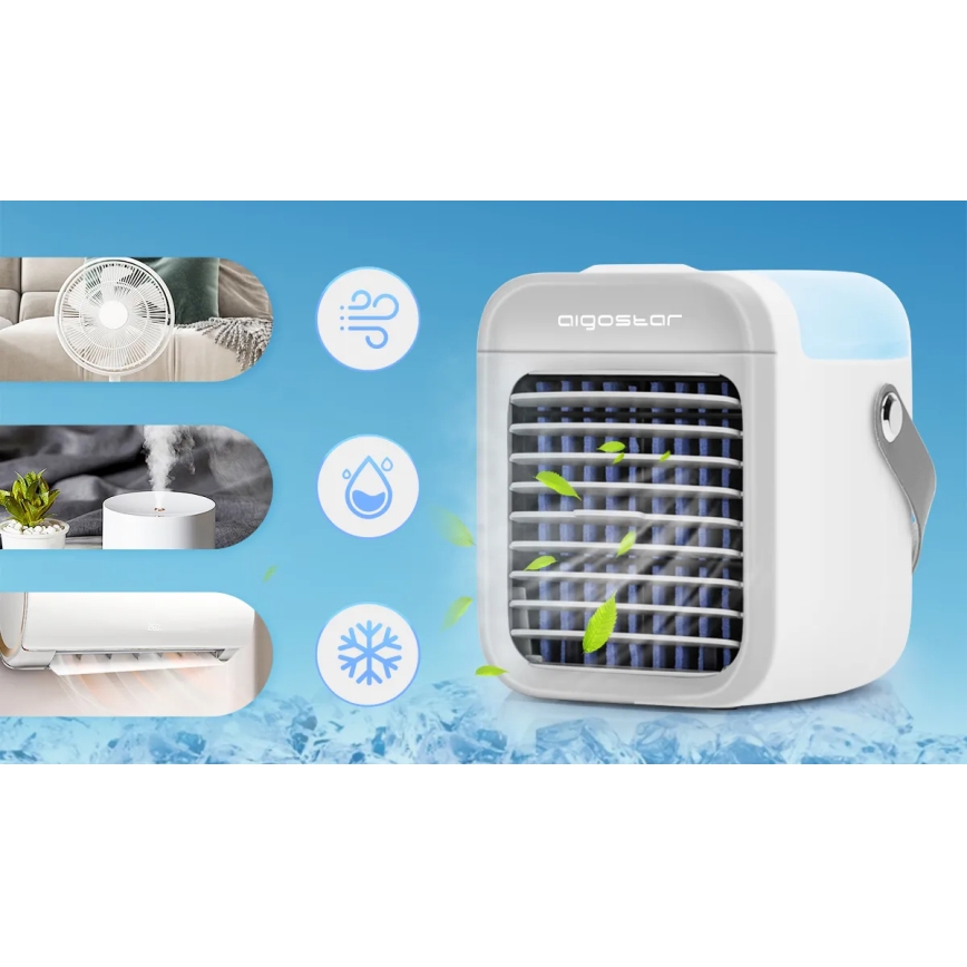 Răcitor portabil de aer Aigostar 8W/5V alb