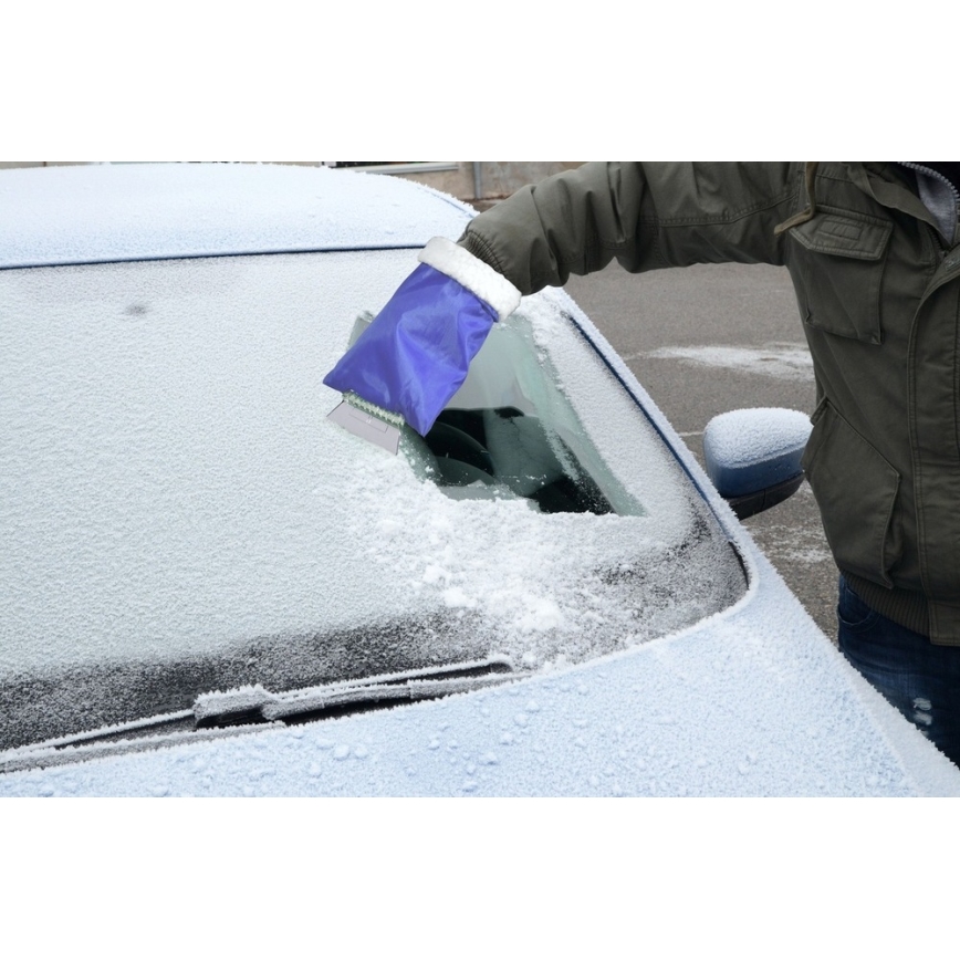 Racletă auto cu mănușă albastră