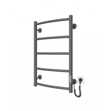 Radiator baie tip scară CLASSIC 65W/230V 66x42 cm inox/antracit, racord pe partea dreaptă