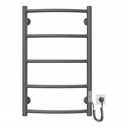 Radiator baie tip scară CLASSIC 65W/230V 66x42 cm inox/antracit, racord pe partea dreaptă