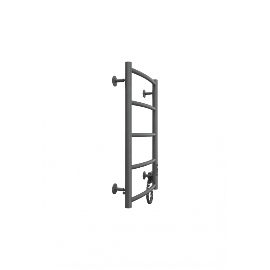 Radiator baie tip scară CLASSIC 65W/230V 66x42 cm inox/antracit, racord pe partea dreaptă
