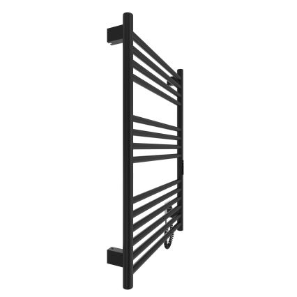 Radiator baie tip scară HF GREENWICH, 170W/230V, 77x53 cm, negru, cu racordare pe partea dreaptă, țevi rotunde