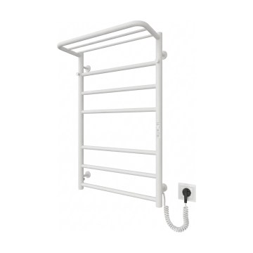 Radiator baie tip scară HOME, 95W/230V, 77x53 cm, inox/alb, racordare pe dreapta