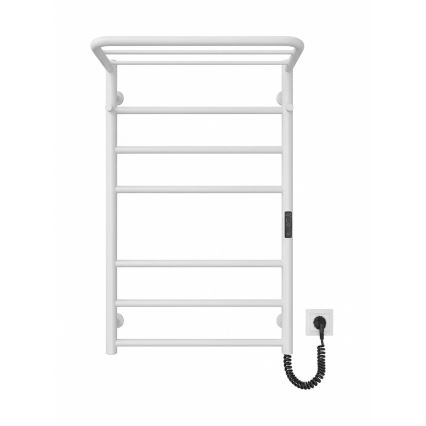 Radiator baie tip scară HOME, 95W/230V, 77x53 cm, inox/alb, racordare pe dreapta