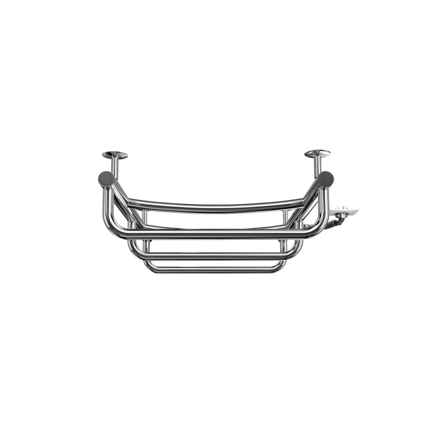 Radiator baie tip scară LUX, 65W/230V, 66 x 42 cm, inox/crom lucios, racord pe partea dreaptă