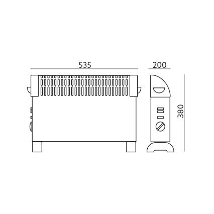 Radiator cu convecție SONDO 750/1250/2000W/230V