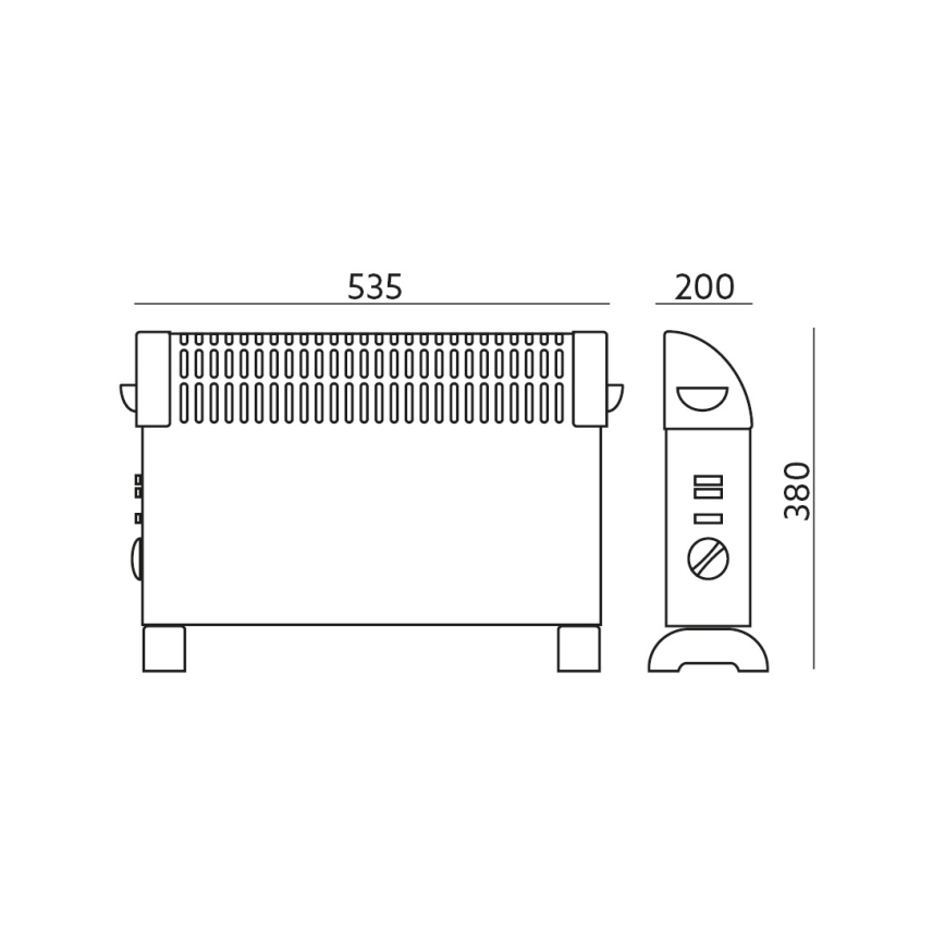 Radiator cu convecție SONDO 750/1250/2000W/230V