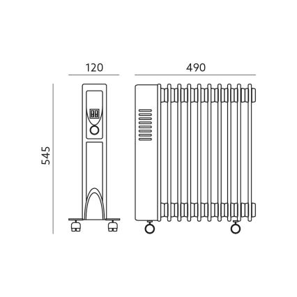 Radiator cu ulei cu 11 aripioare YUGO 1000/1500/2500W/230V
