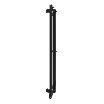 Radiator de baie HF SLIM 80W/230V 117x14 cm negru cu margini drepte IP44