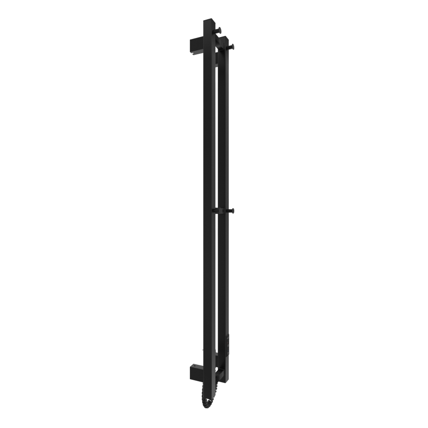 Radiator de baie HF SLIM 80W/230V 117x14 cm negru cu margini drepte IP44