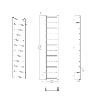 Radiator de baie Sapho DINA 138 x 30 cm, alb