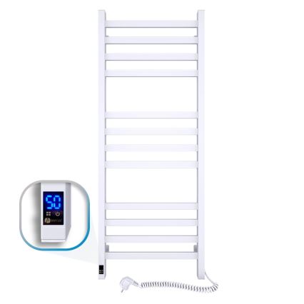 Radiator de baie tip scară AVANGARD cu termostat, 227 W, 120 x 48 cm, alb, conexiune pe dreapta