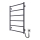 Radiator de baie tip scară CLASSIC, 110W/230V, 81x52 cm, inox/antracit, cu racordare pe partea dreaptă