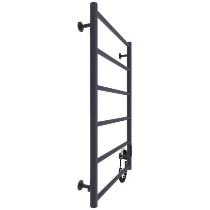 Radiator de baie tip scară CLASSIC, 110W/230V, 81x52 cm, inox/antracit, cu racordare pe partea dreaptă