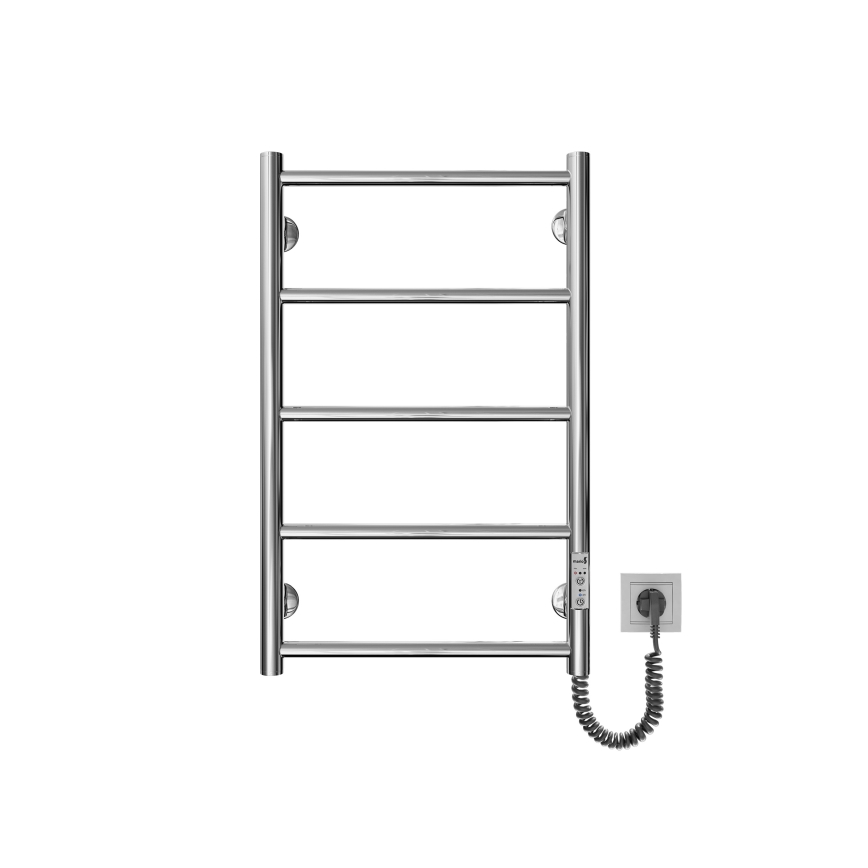 Radiator de baie tip scară CLASSIC 65W/230V 66x42 cm inox/crom lucios, montaj pe partea dreaptă