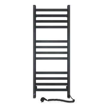 Radiator de baie tip scară cu termostat AVANGARD 227W 120x48cm, negru, montaj pe partea dreaptă