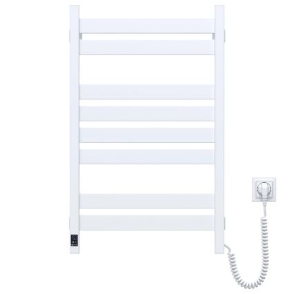 Radiator de baie tip scară LARGO cu termostat, 432 W/230 V, 80,6 cm, IP44, alb, versiune pe partea dreaptă, design dreptunghiular