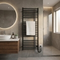Radiator de baie tip scară HF DERBY, 255 W/230 V, 117 x 53 cm, negru